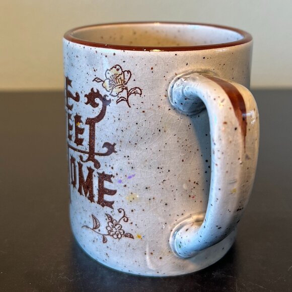 Otagiri JAPAN Vintage HOME SWEET HOME Mug ~ Gray with Brown Speckles & Accents - Picture 5 of 13